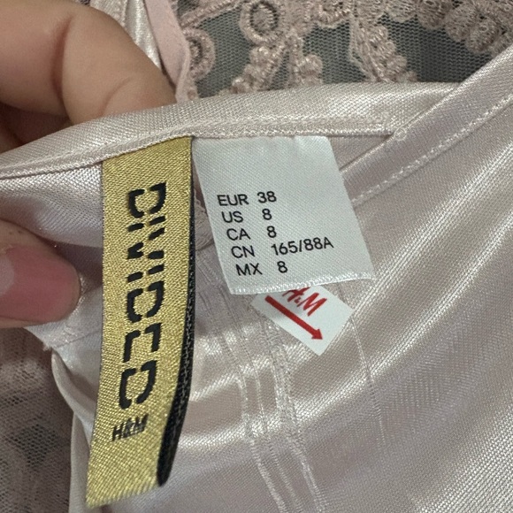 Divided by HM, size 8, light pink sheer mini body con dress with slip, zipper - Picture 5 of 5